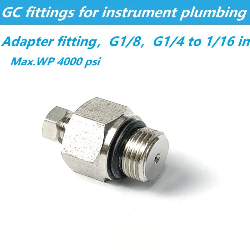 1/16 inch Adapter to G1/8 G1/4 GC HPLC Fittings for Instrument Plumbing Stainless Steel Connector for Agilent Shimadzu