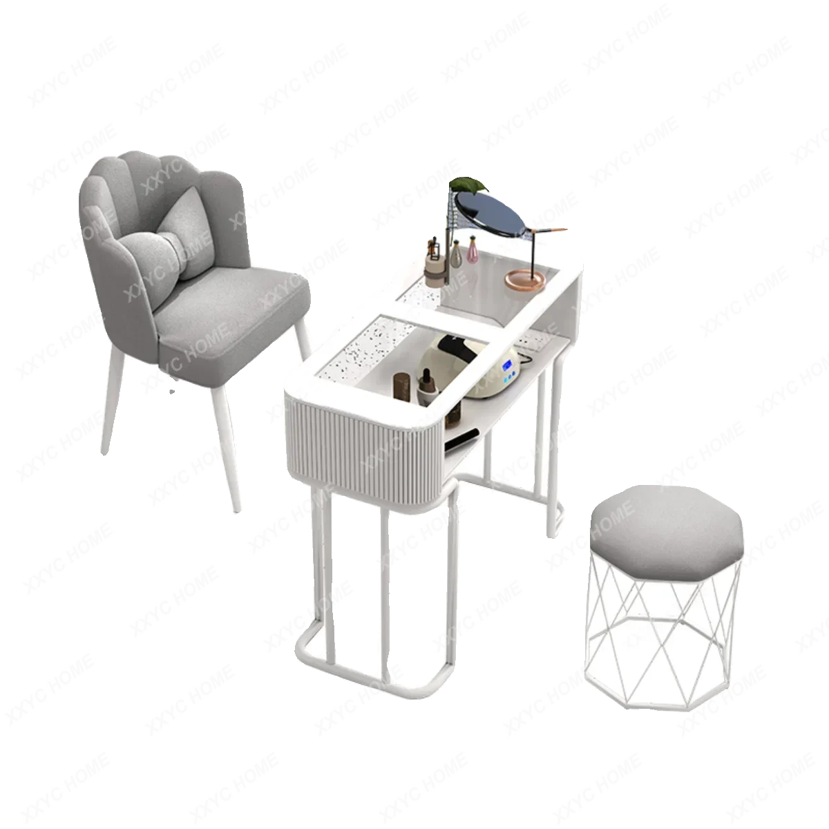 Nail art table and chair set Japanese manicure table special economical single double ins Internet celebrity cream style