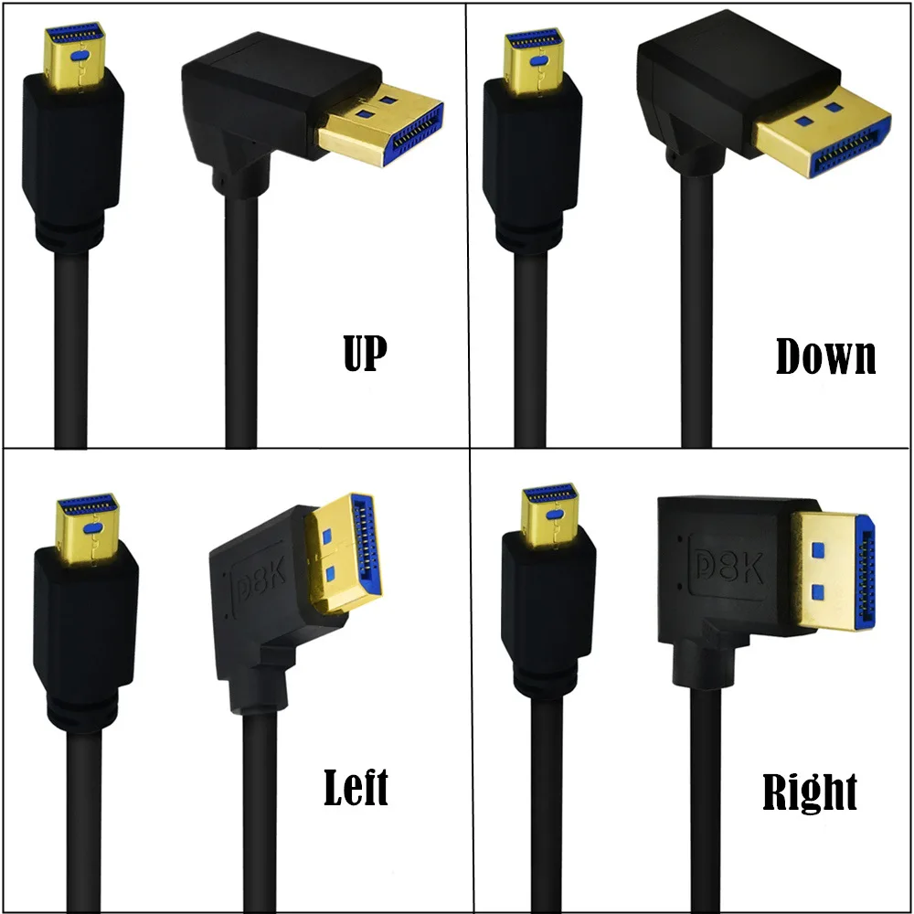 8K 1.4V 8K/60Hz, 4K/144Hz Supported,   DisplayPort to Mini DisplayPort Male to Male Adapter cable 0.3m