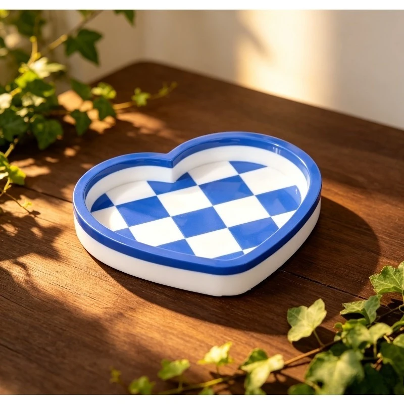 Resin silicone mold, heart-shaped pattern storage mold, home romantic style tabletop display container forming mold