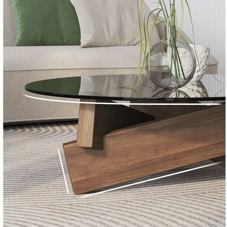 Homestay, minimalistisch, kleiner Teetisch, Internet-Promi-Tisch, Glas, rund, Couchtisch, einfach, modern