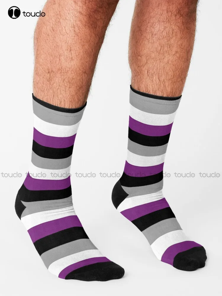 Asexual Pride Flag Socks Sports Socks Personalized Custom Unisex Adult Teen Youth Socks Comfortable Best Girls Sports Cartoon