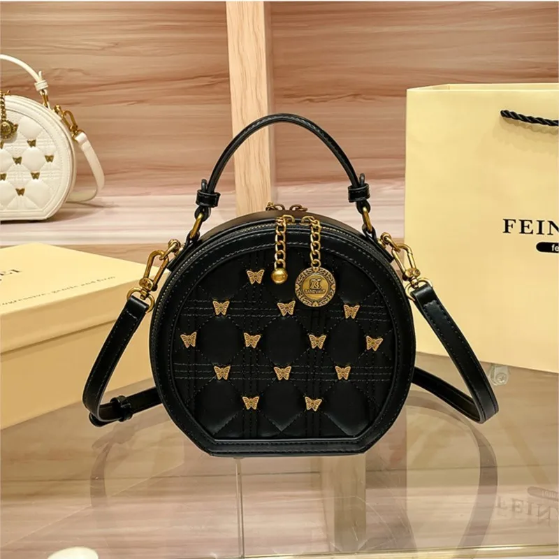 

Light luxury brand women's bag 2025 new diamond grid small round bag fashion designer high-end single shoulder crossbody bag