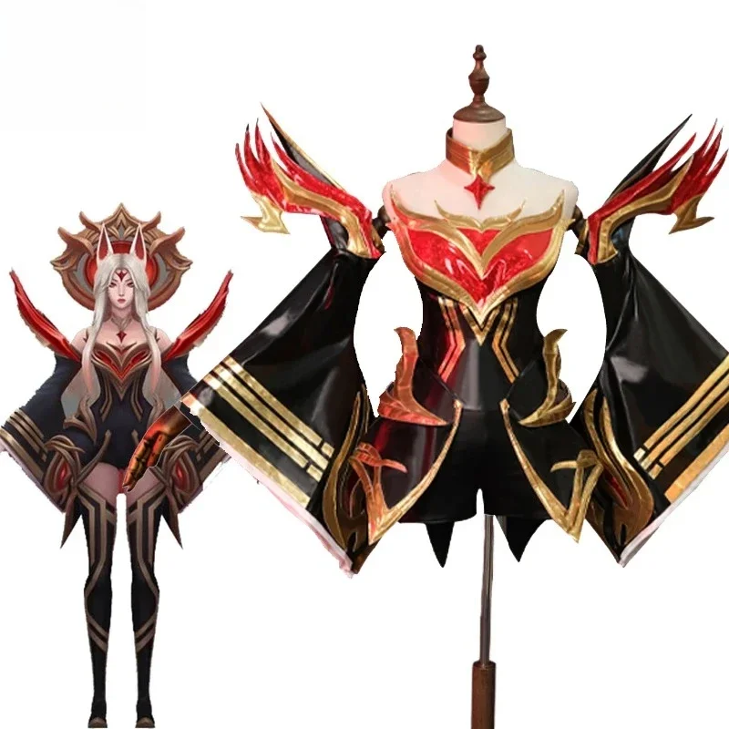 CosplayAhri disfraz de Cosplay juego leyenda inmortalizada Ahri vestido de mujer zorro de nueve colas Ahri traje Halloween Anime carnaval completo