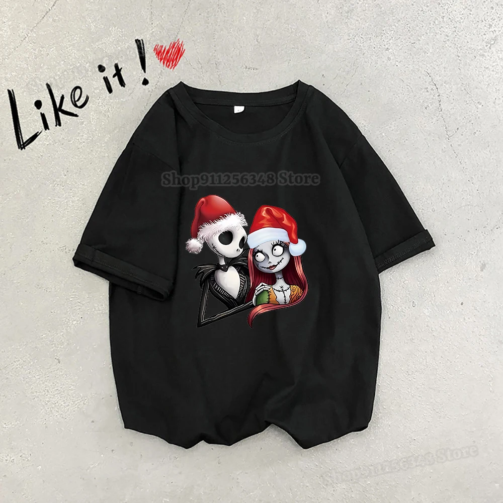 The Nightmare Before Christmas T-Shirts Graphic Print TShirt Women Jack Skellignton Vintage Clothes Adult Men Clothing Tees Tops