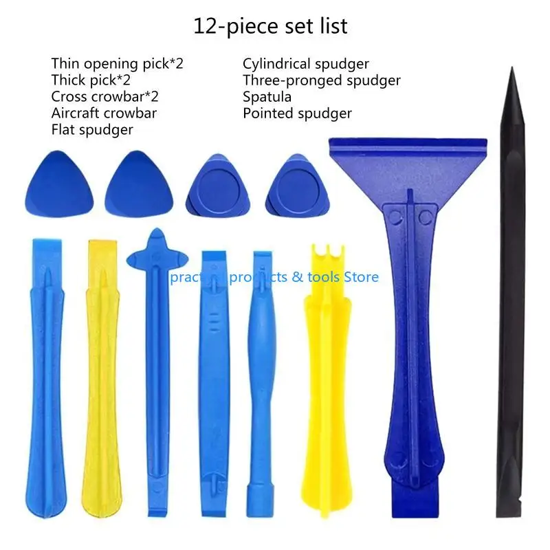 

77JB 12 Pieces Professional Electronics Opening Pry Tool Repair for Taking Apart Mobile Devices Lightweight Easy to Use