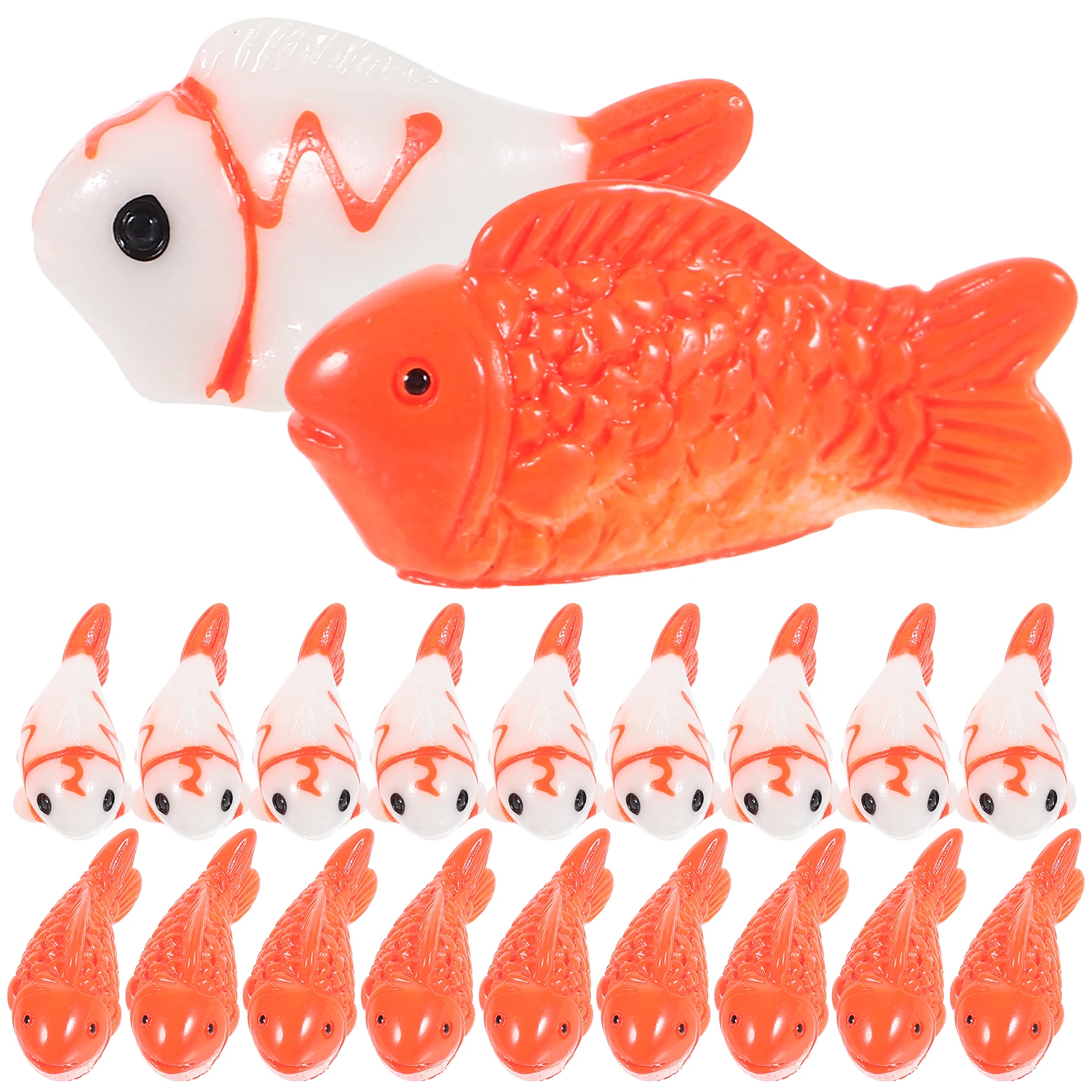 

20pcs Artificial Fancy Carp Simulated Resin Aquarium Decorative Tank Supplies Compact Fake Decor For Fish Tank Glass Terrarium