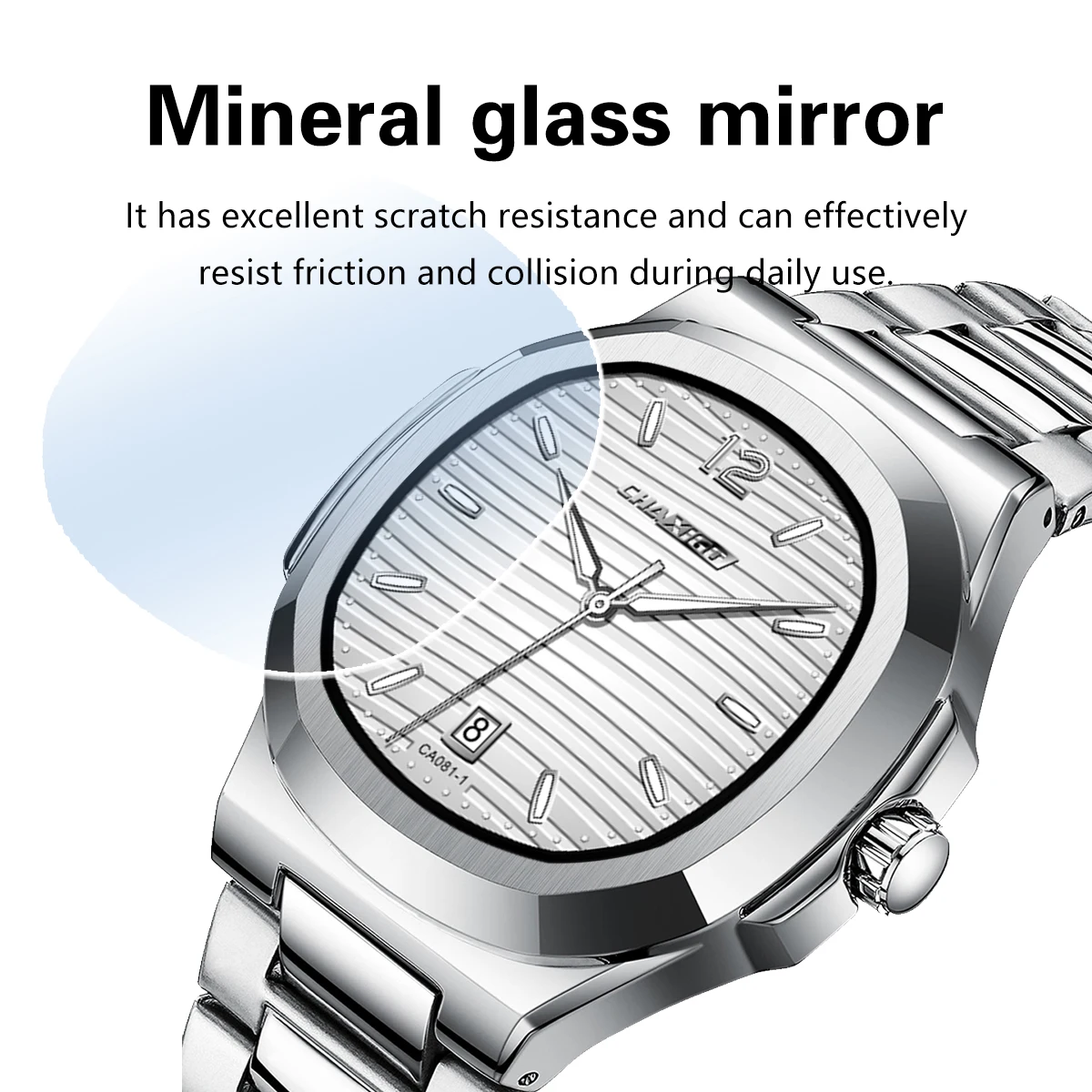 CHAXIGO Męski Klasyczny Zegarek Biznesowy z Paskiem ze Stali Nierdzewnej, Mechanizm Kwarcowy, Szkło Mineralne, Wodoodporność 30m, Zegarek Wielostylowy