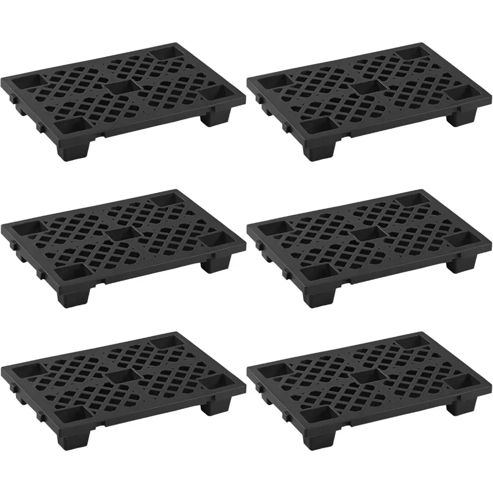 

6 Pcs Plastic Pallets, Lightweight Waterproof Floor Pallet, Interlocking Storage Pad with Breathable Grids, Applicable to Indoor