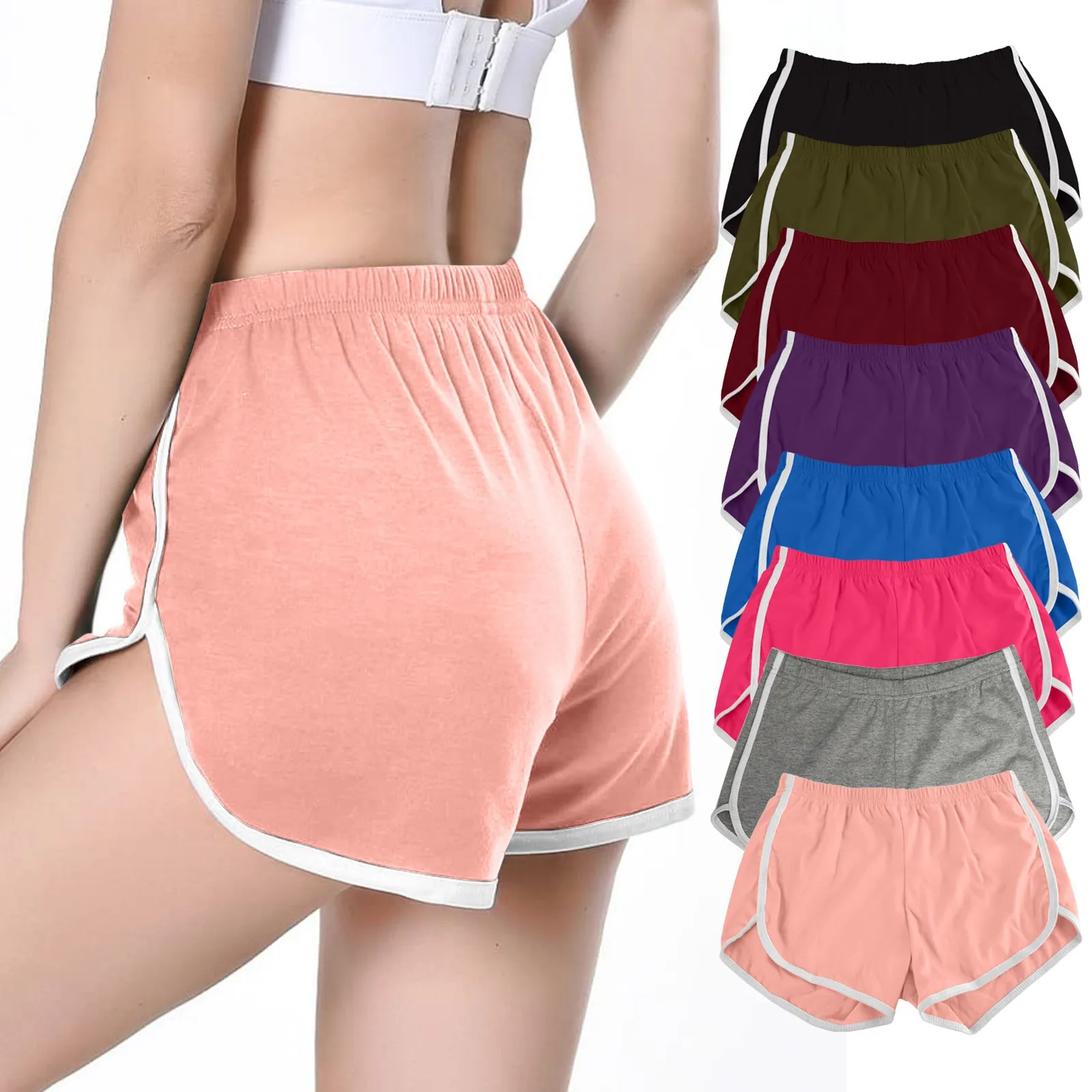 Women Shorts Casual Solid Summer Sports Shorts Workout Yoga Short Pants Athletic Shorts Home Pants Beach Comfy Joggers Slacks