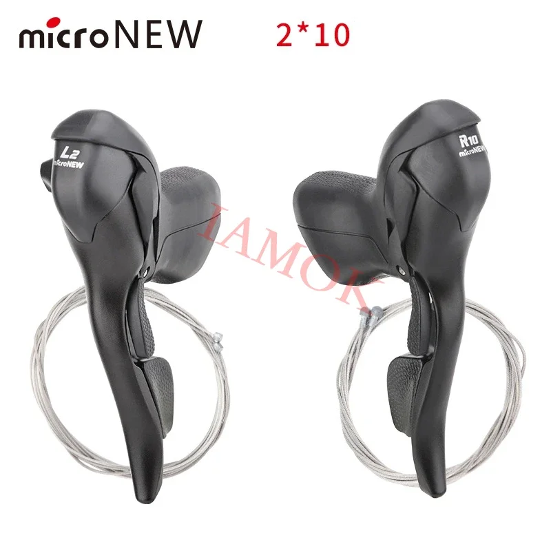 

microNEW Bike Dual Control Lever Iamok 2/3/7/8/9/10-speed 23.8-24.2mm Levers Road Bicycle Parts