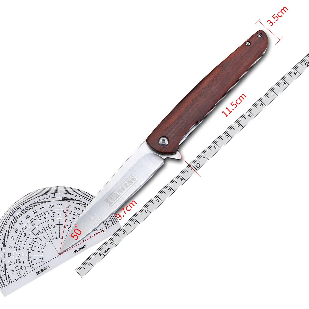 XUANFENG Japanese handmade folding knife wooden handle small folding knife D2 steel multifunctional fruit knife