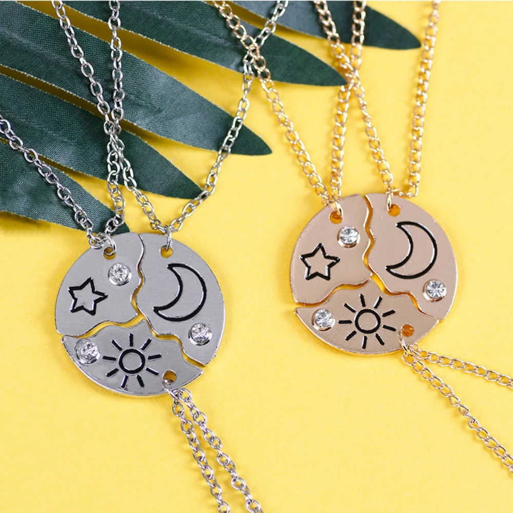 3 pz/set Sun Moon Star collana con ciondolo Best Friend Bff Friendship coppia collana catena clavicola gioielli di moda regali per feste