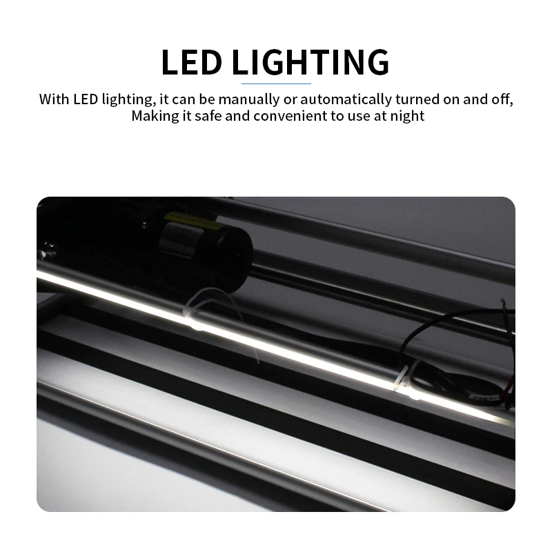 2025 519mm RV Step Aluminum Electric Slide Out Telescopic Single/Double Layer Stairs with LED Light