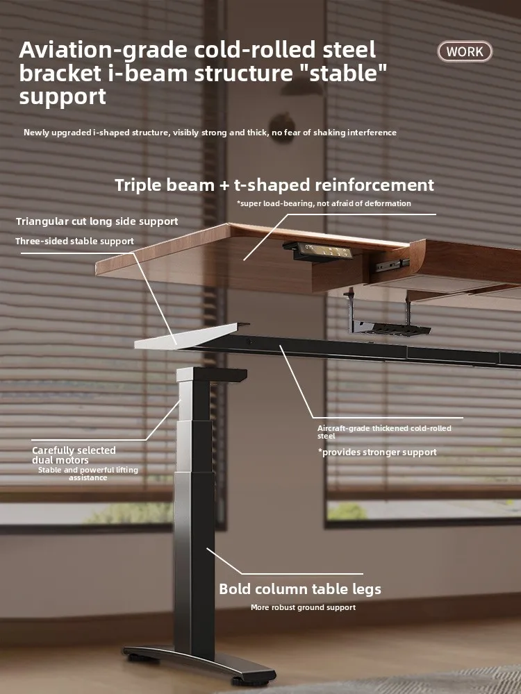 

Hot-selling Home Electric Height-adjustable Desk, Drawer-equipped Office Desk, Gaming Workbench