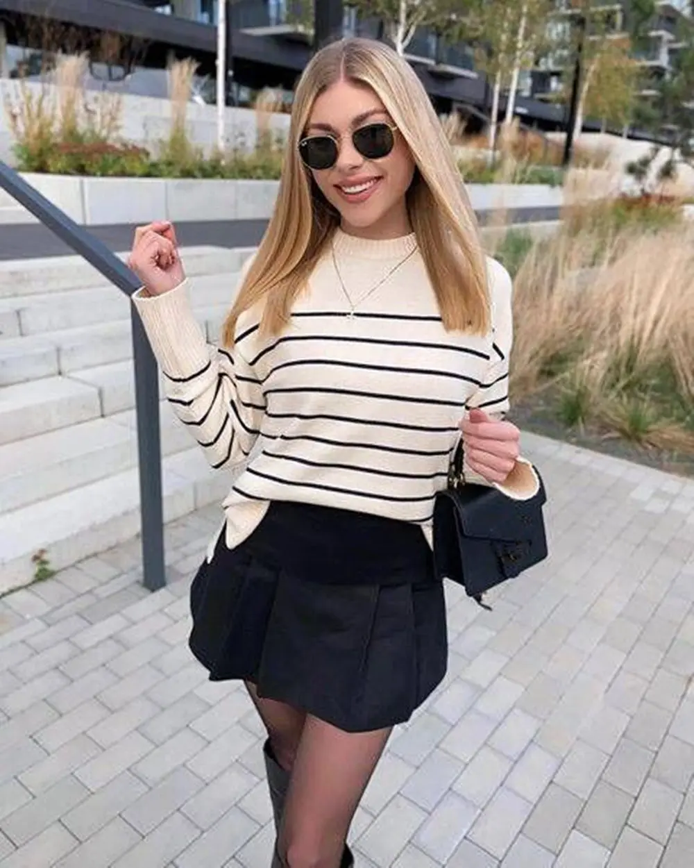 Ladies Striped Autumn Winter Sweater Women Pullover Streetwear Long Sleeve Knitted Tops Female Jumper Loose Knitted Sweaters