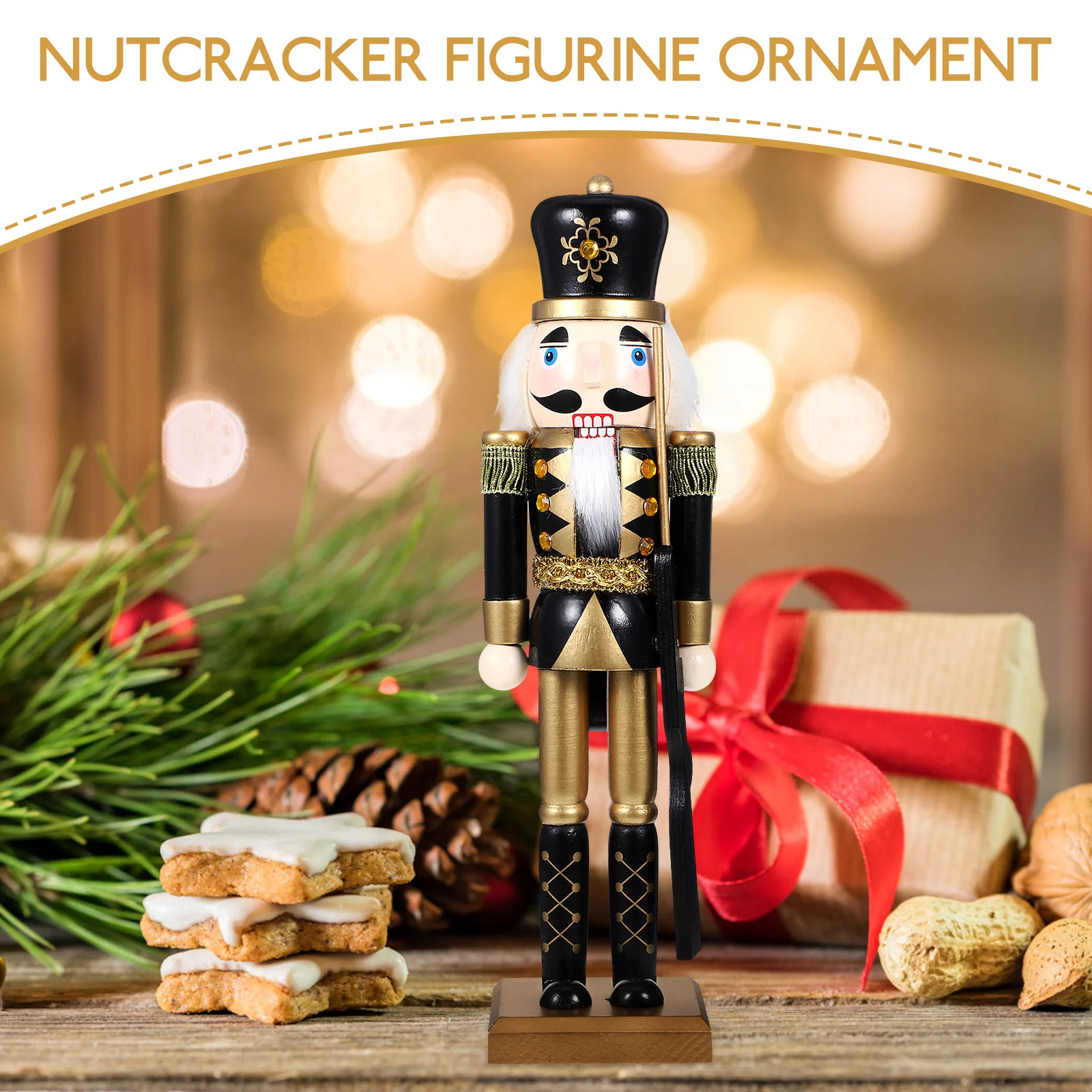 1pc Xmas Table Ornament Nutcracker Christmas Decoration Xmas Ornament Desktop Decor Holiday Home Display Craft Gift