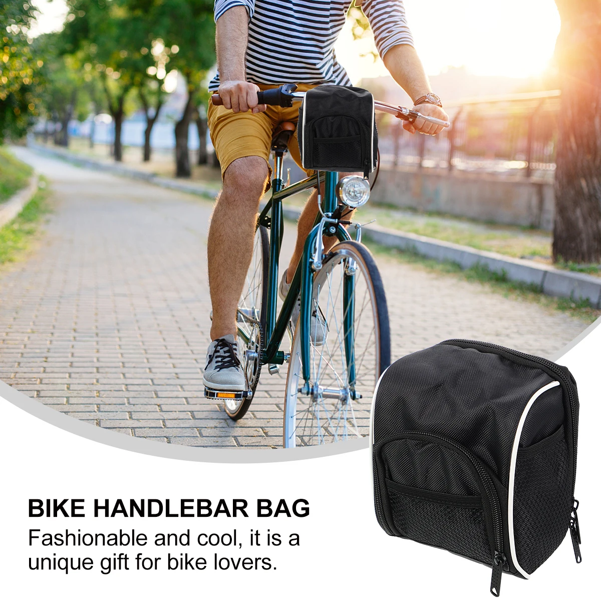

2Pcs Fashionable Bike Front Bag With Waterproof Rain Cover High Quality Lightweight Handlebar Storage Accessory