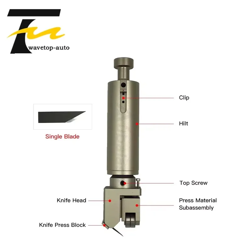 

Wavetop-auto Press Material Oblique Knife Cutter Thickness 10mm Vibrating Knife Head for Soft Glass PVC Honeycomb Board KT Board