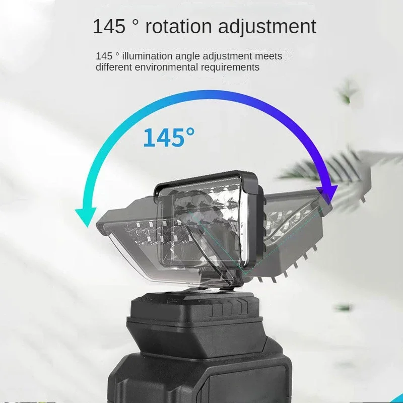 Projecteur LED sans fil pour batterie Dewalt, lanterne de secours portable.