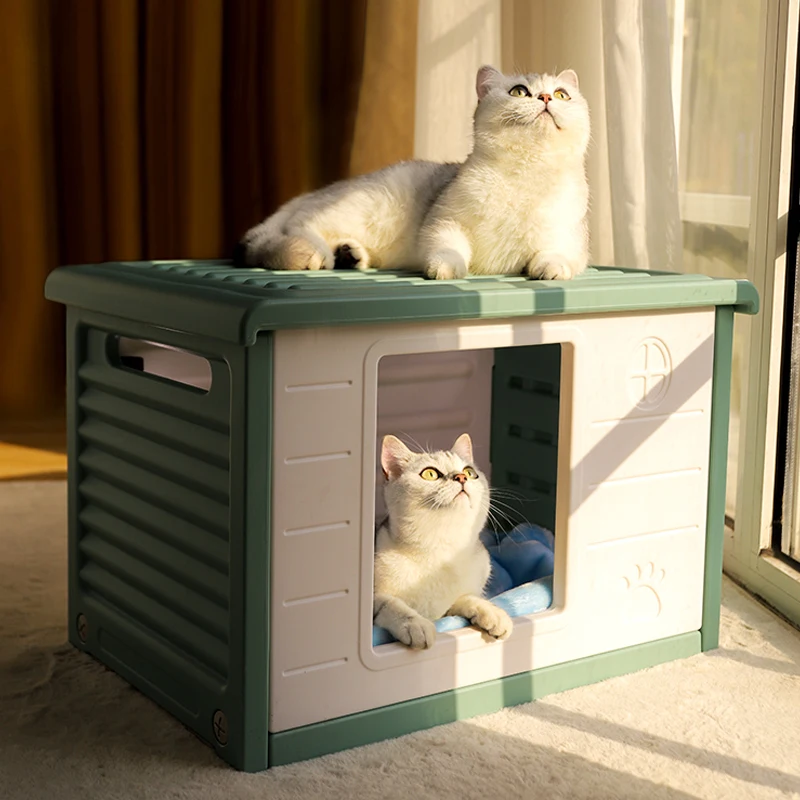 HOOPET Cat Litter Cat House Cottage Summer Outdoor Rainproof Dog Kennel Cat House Stray Cat Outdoor Nests