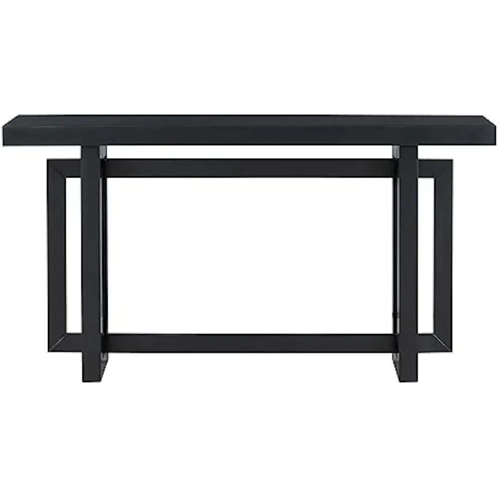 60 in Black Console Table, Black Entryway Table Wood Minimalism Industrial Style Sofa Table Entryway Table