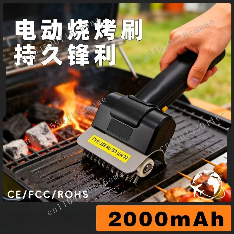 Electric BBQ Brush Steel Wire Stainless Steel Roller Rechargeable Wireless Cleaning  Outdoor Cleaning Brush Grill