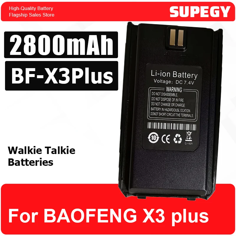 Li-ion Battery for BAOFENG X3 plus Walkie Talkie BF-X3Plus 8.4V 2800mAh Two Way Radios