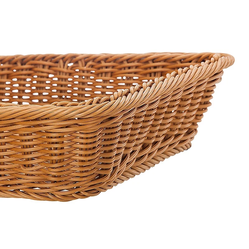 16 Inch Wicker Storage Basket,Bread Basket Shop Supermarket Display Basket Woven Food Fruit Restaurant Serving Basket