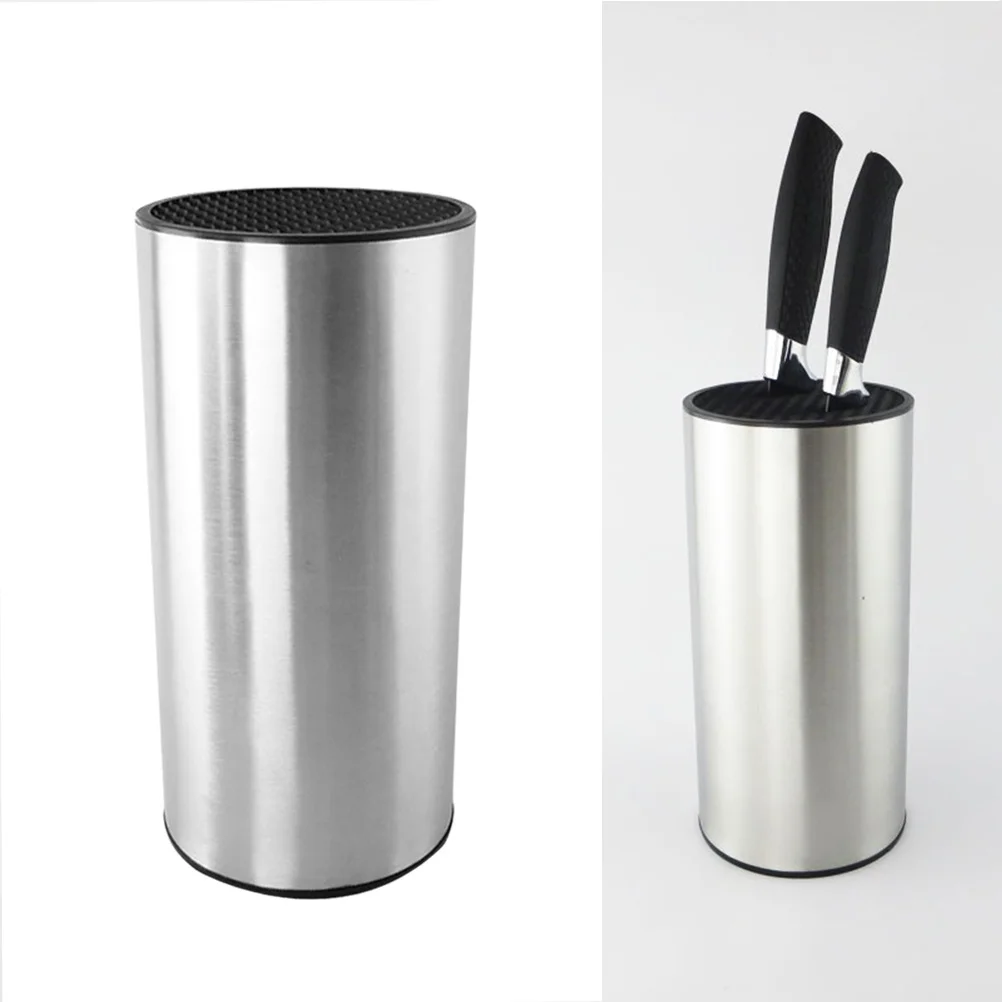 

Stainless Steel Knife Block 22.5 X 11Cm Heavy Duty Rust Resistant Organizer for Kitchen Utensils Storage with Drainage Holder