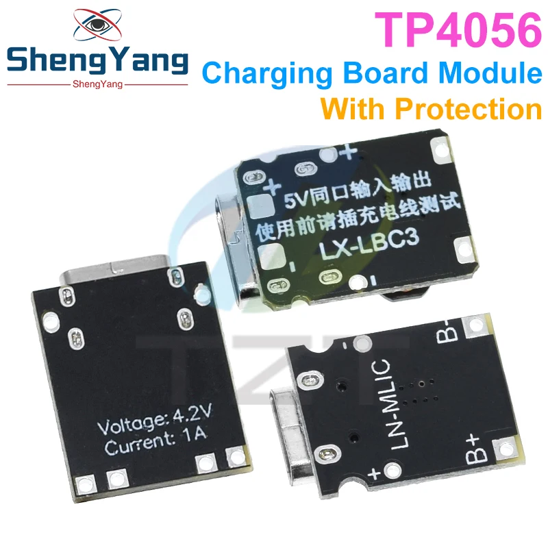 5PCS Type-C USB TP4056 1A Lithium Battery Charging Protection Board Module Polymer Battery