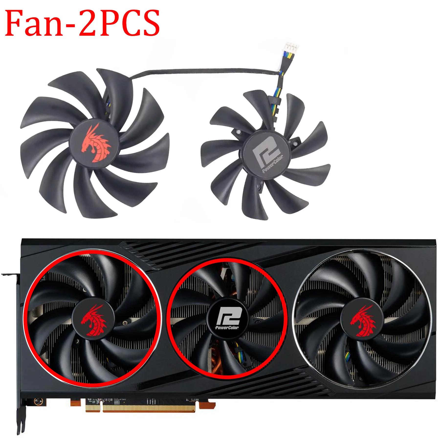 For PowerColor RX 6800 XT 6800 RED DRAGON Video Card Fan