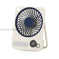 Protable Bluetooth Speaker Wall-mounted Foldable Small Desktop Fan with Night Light Office Dormitory Fans White Noise MP3 Player