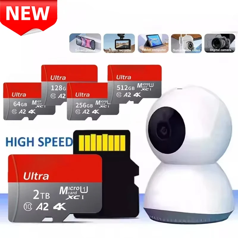 NEW High Speed Micro SD Memory Card 2TB 1TB 4K Full HD Video Compatible with Phone GoPro Action Camera 128GB 256GB 512GB