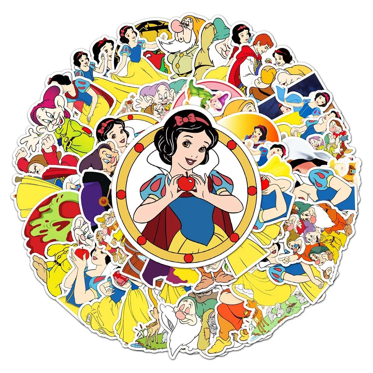 10/30/50PCS Disney Snow White Princess Stickers Aesthetic Cartoon Anime Graffiti Decal for Kid Toy Phone Guitar Luggage Ornament