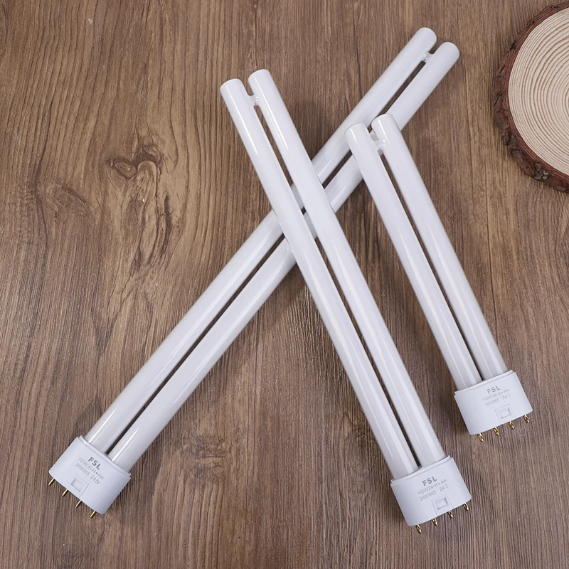 H Tubes Twin-Tube 18W 24W 36W CFL مصباح موفر للطاقة، لمبة بيضاء فلورية 4 دبابيس