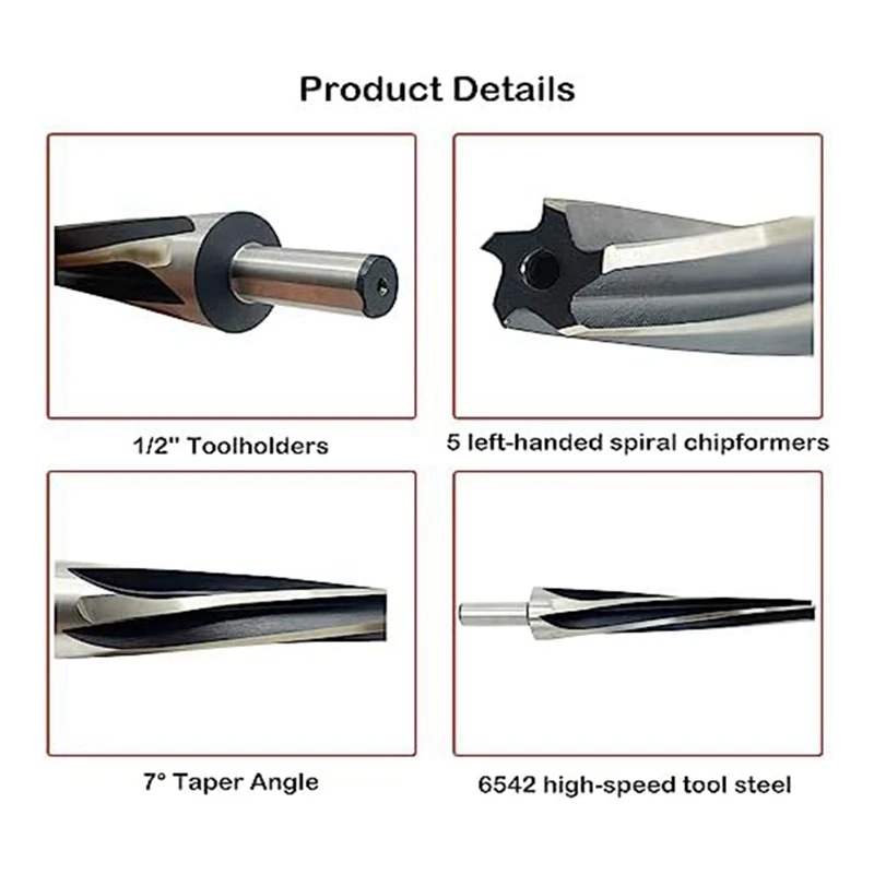 1 Piece Tapered Ball Joint Reamer 7 Degree Ball Joint Tapered Reamer 6542 High Speed Tool Steel Tapered Ball Joint Reamer