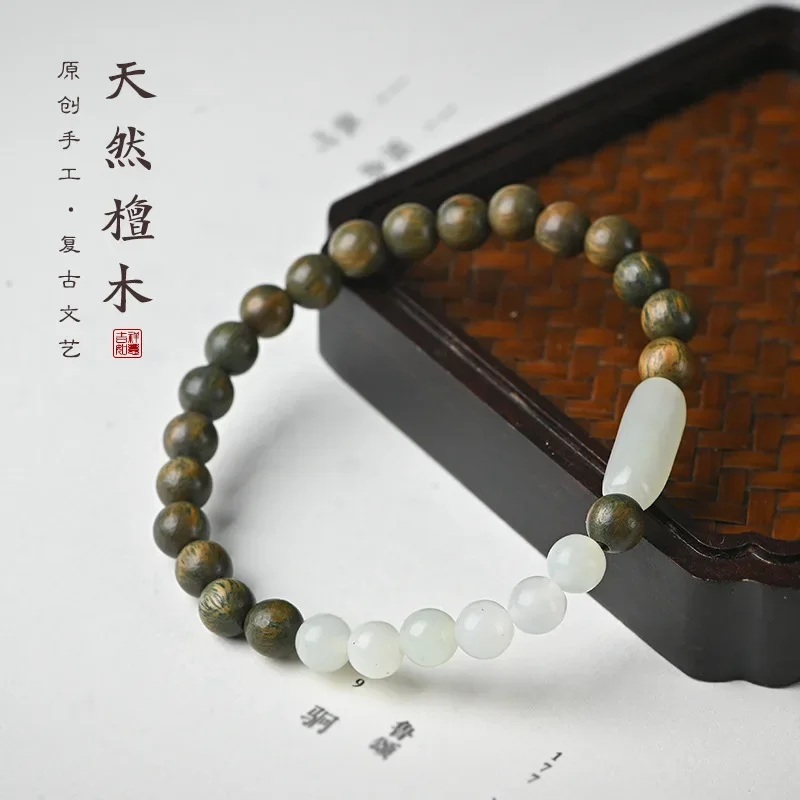 

Lobular red sandalwood green sandalwood 6mm bracelet jade sandalwood ebony Buddha bead hand string bracelet charms wholesale