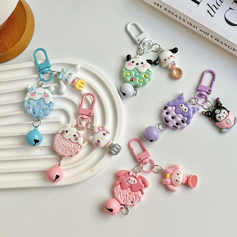 Sanrio Kawaii Cute Anime Melody Kuromi Kt Cat Cinnamoroll Pochacco Keychain Creative Cartoon Backpack Pendant Accessories Gifts