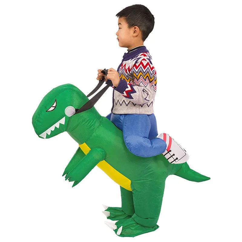 Iatable Dinosaur Suit Kinderen Volwassenen Halloween Kostuum Cartoon Prestaties Outfit Interactieve Dinosaur Ride voor kinderen
