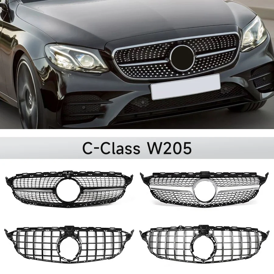 Topteng AMG GTR Diamond Grille for Mercedes Benz C-Class W205 2015-2020 PreLCI LCI