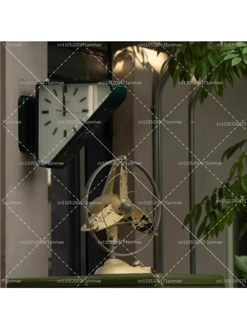 Triangle Modern Silent Wall Clock, Two-Sided Design for Living Room Decoration