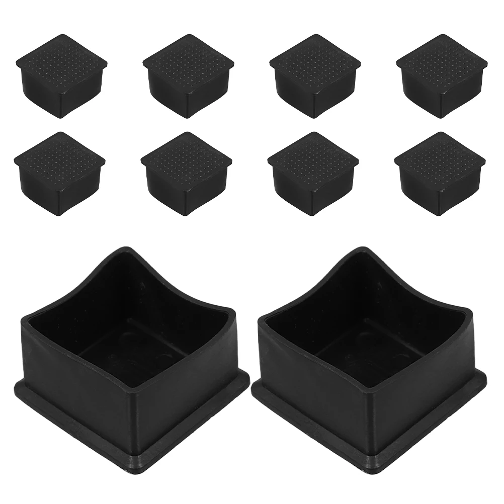 

10pcs Square Table Leg Covers Floor Protectors Chair Leg End Tips Sturdy PVC Soft Caps for Furniture Indoor Outdoor Noise