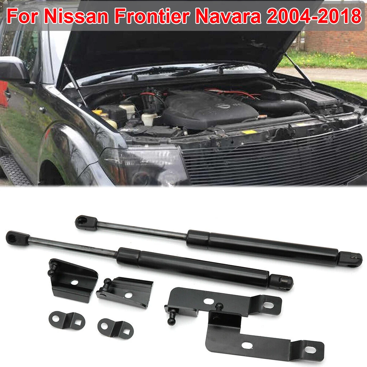 2PCS Front Hood Gas Struts For Nissan Frontier Navara 2004-2018 Hydraulic Spring Shock Bonnet Lift Support Car Accessories