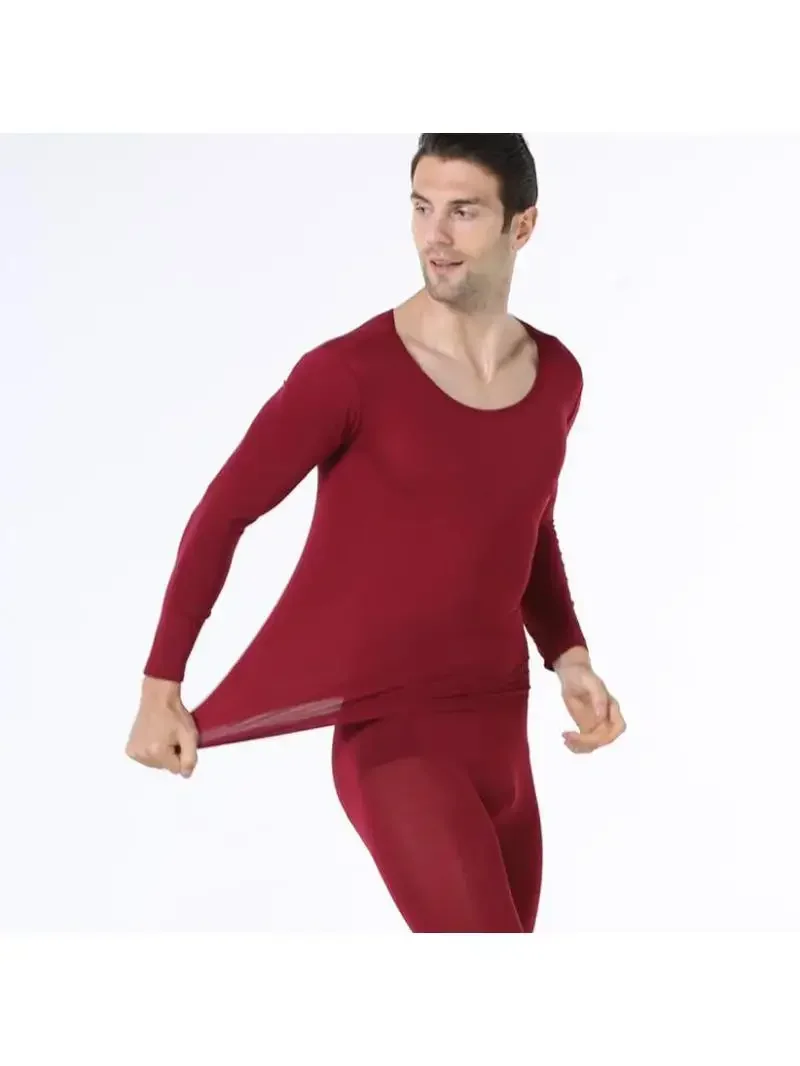 Men's thermal underwear with fleece autumn clothes and pants set