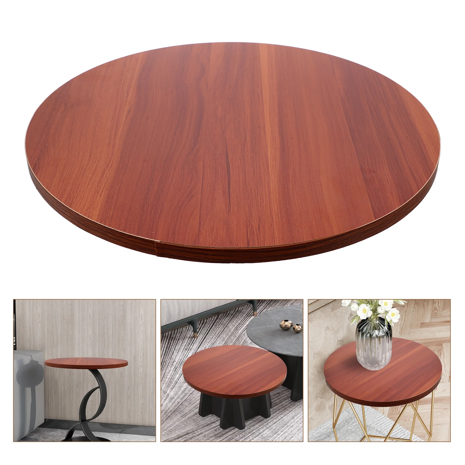 

Round Wood Table Top 40Cm Diameter Spacious Solid Surface for Dining Room Or Desk Multi Functional Stylish Natural Finish