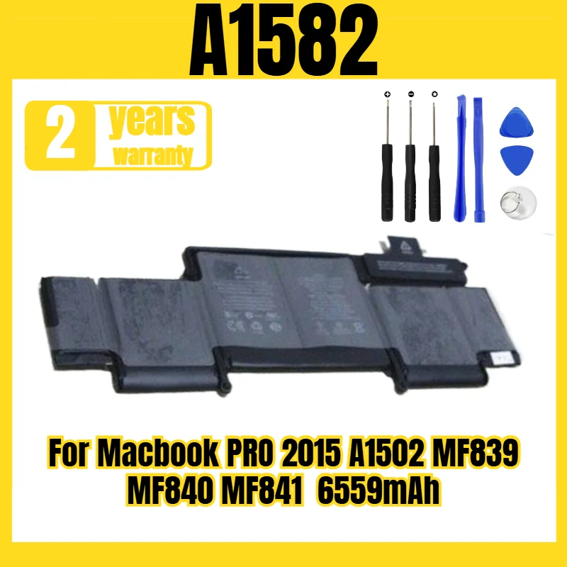 

A1582 laptop battery, suitable for Macbook PRO 2015 A1502 MF839 MF840 MF841 battery, new large capacity, free tool 6559mAh
