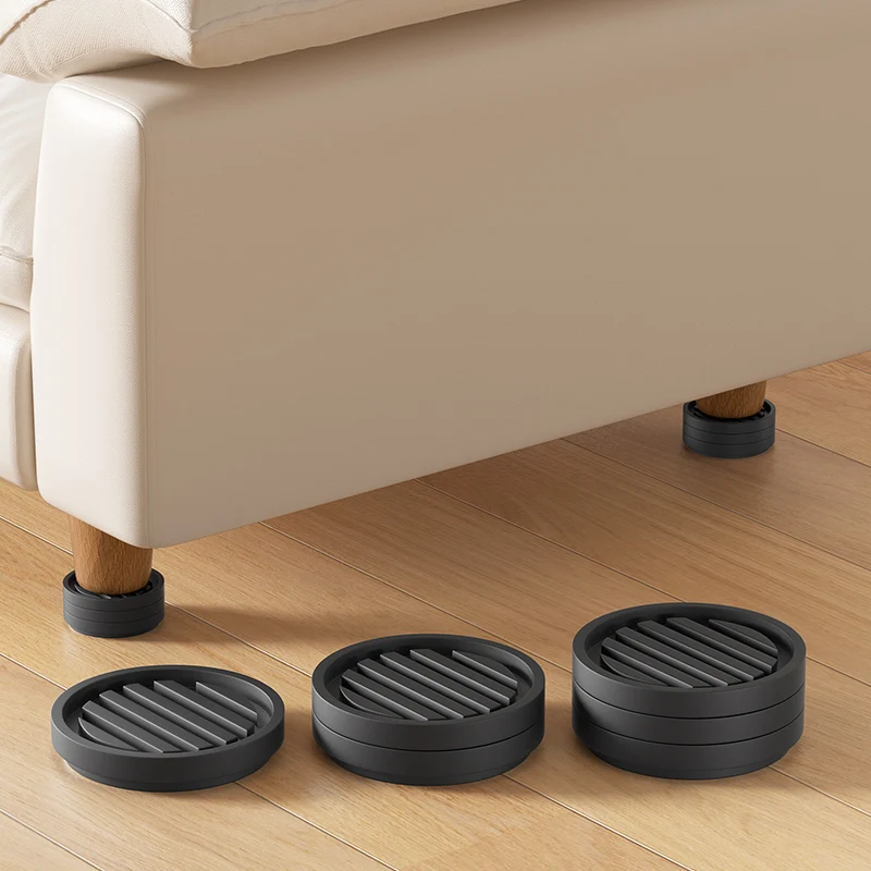 Silent Furniture Leg Pads – Anti-Slip Table/Bed Risers with Moisture Protection & Shock Absorption for Height Adjustment