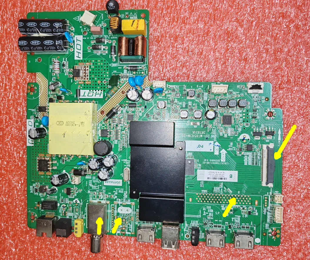 3RT851A1   201-MT851C1N-00/20  Three in one TV motherboard, physical photo, tested, 2 specifications