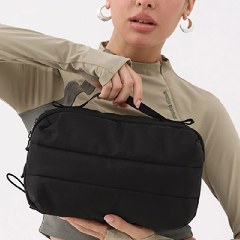 

New Casual Quilted Padded Square Shoulder Bags Creative Can Hold Kettle Outdoor Crossbody Bag Lightweight Nylon Puffer Bag